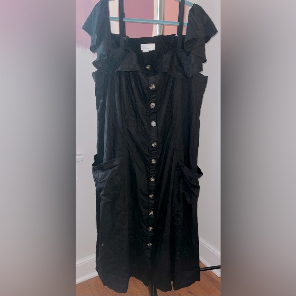 NWT Anthropologie black button-front sundress, 26